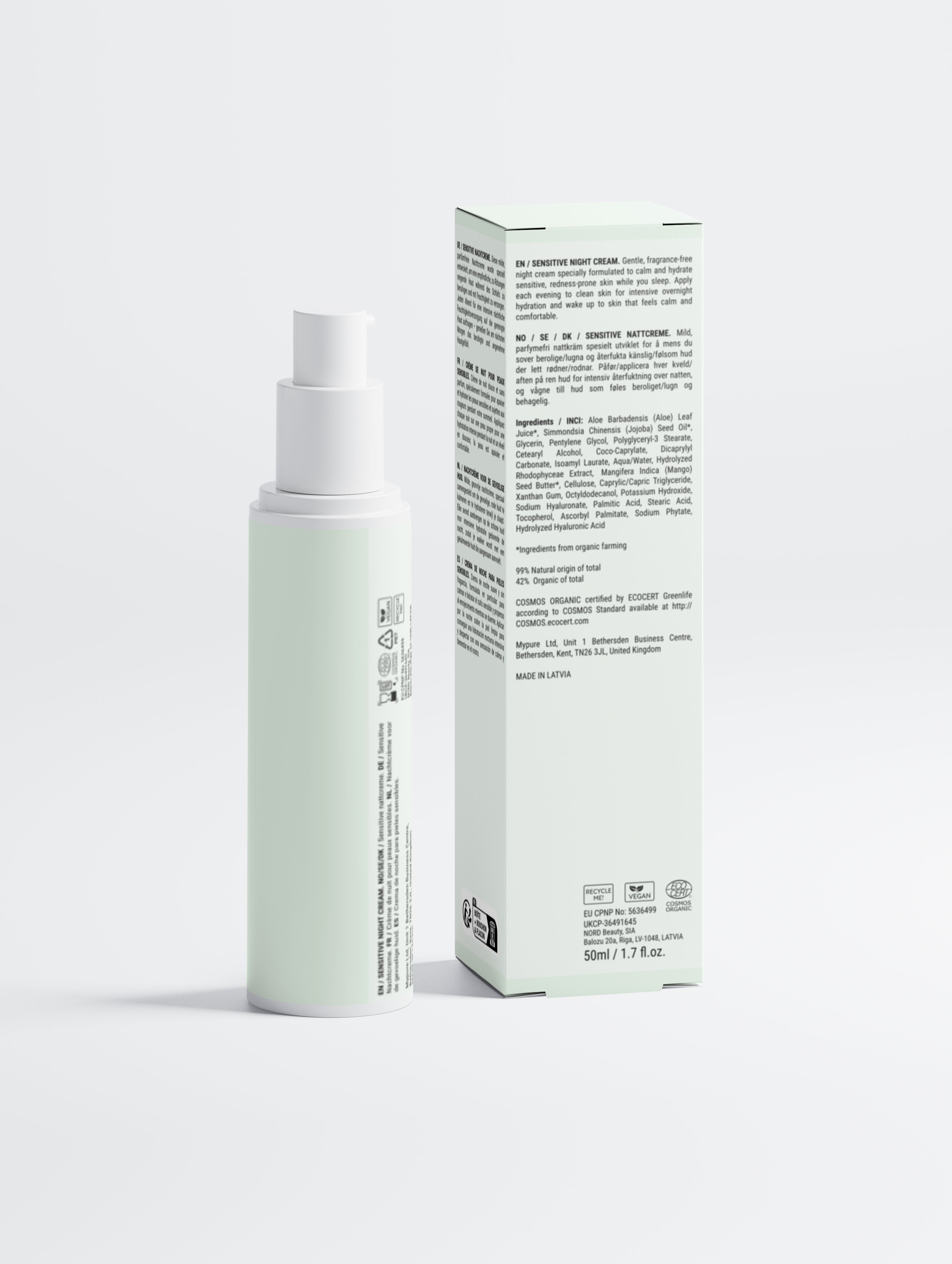 Sensitive Skin Overnight Cream, Fragrance-Free
