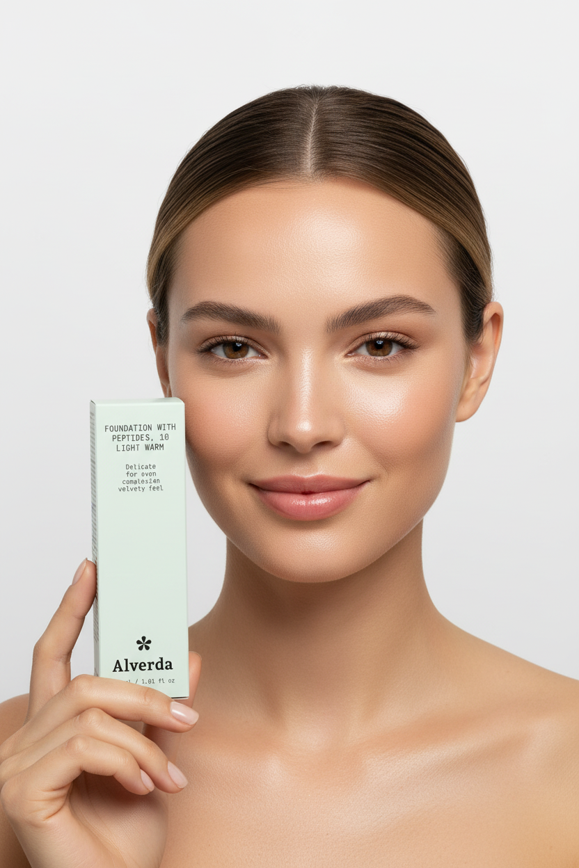 Foundation 10 Light Warm – närbild strålande hy