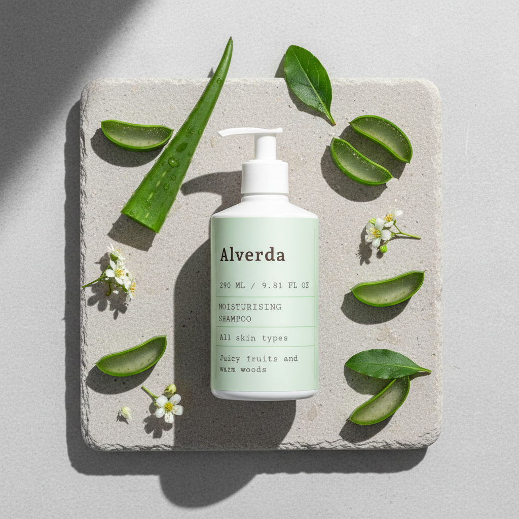 Moisturising Shampoo – Scandinavian flat lay