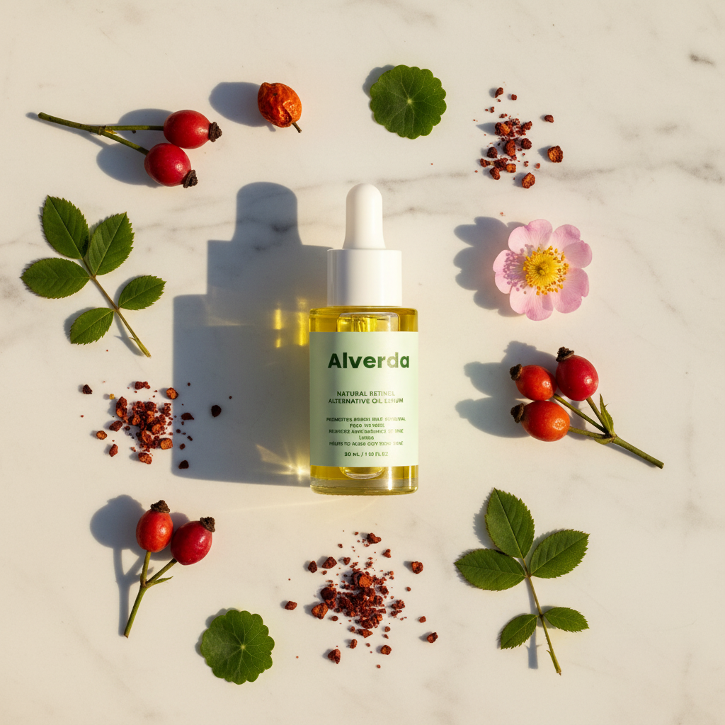 Natural Retinol Alternative Oil Serum flat lay