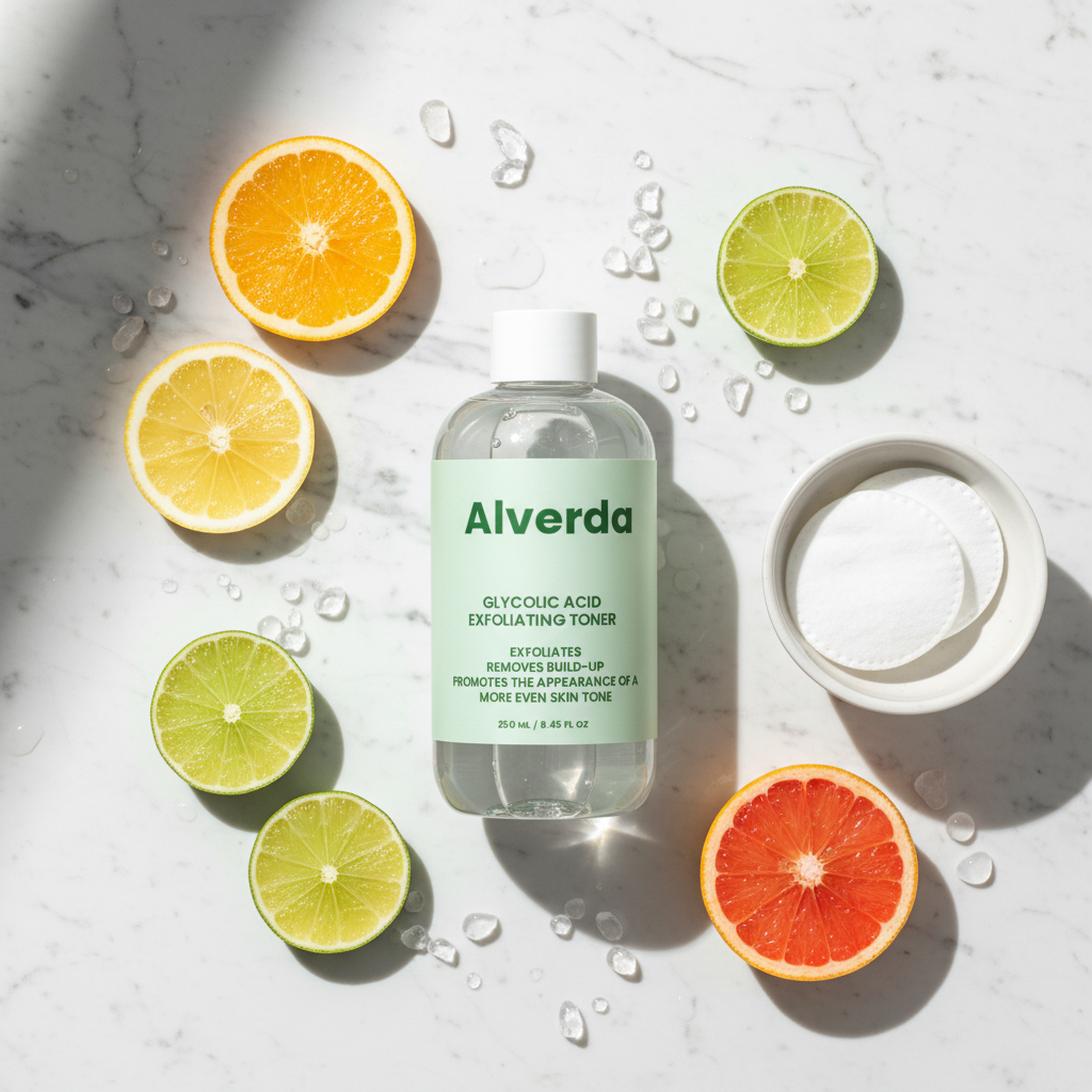 Glycolic Acid Exfoliating Toner flat lay