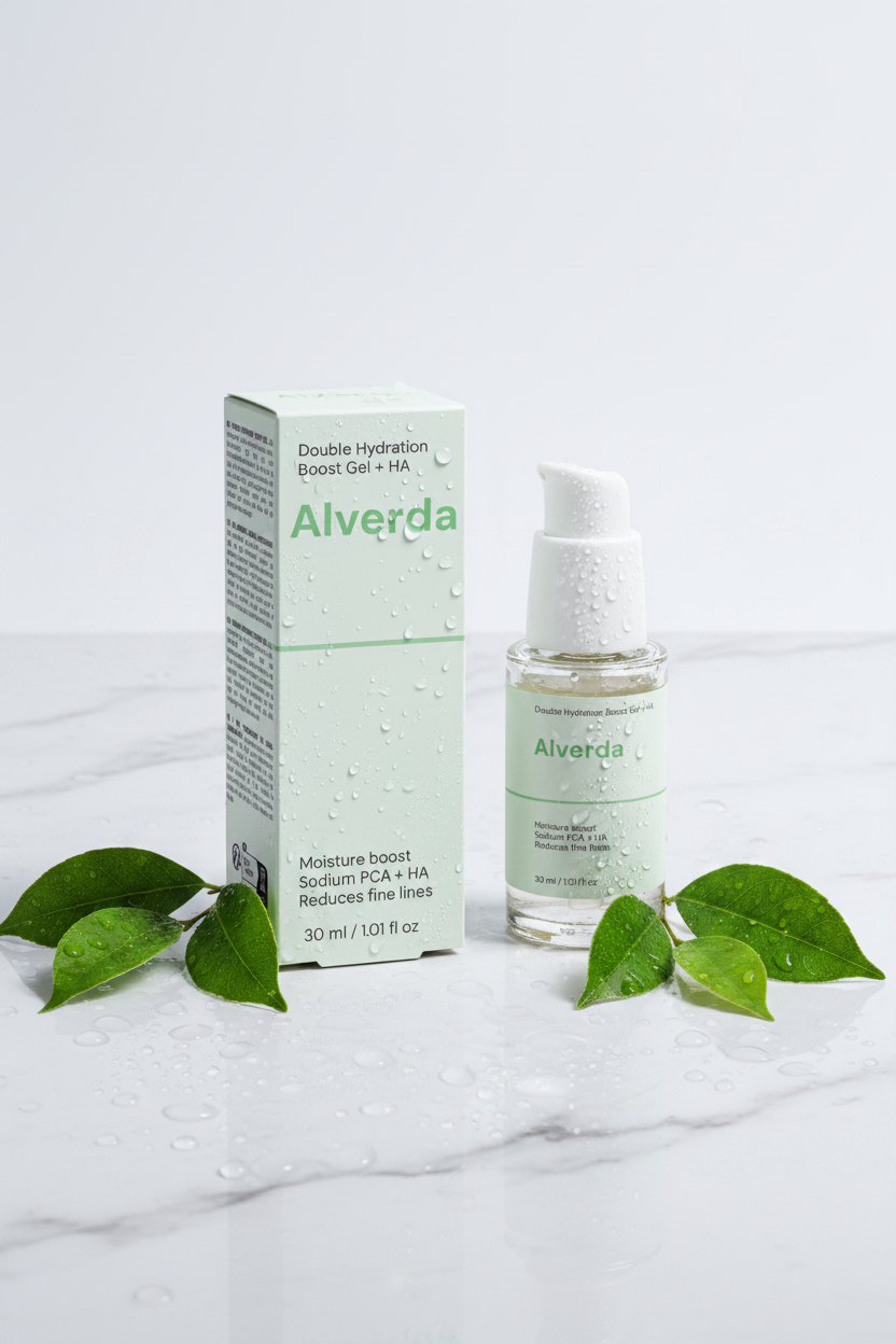 Double Hydration Boost Gel + HA – Marmor & vattendroppar