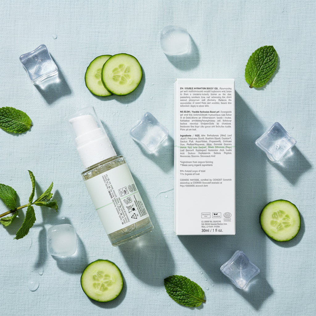 Double Hydration Boost Gel + HA – Flat lay