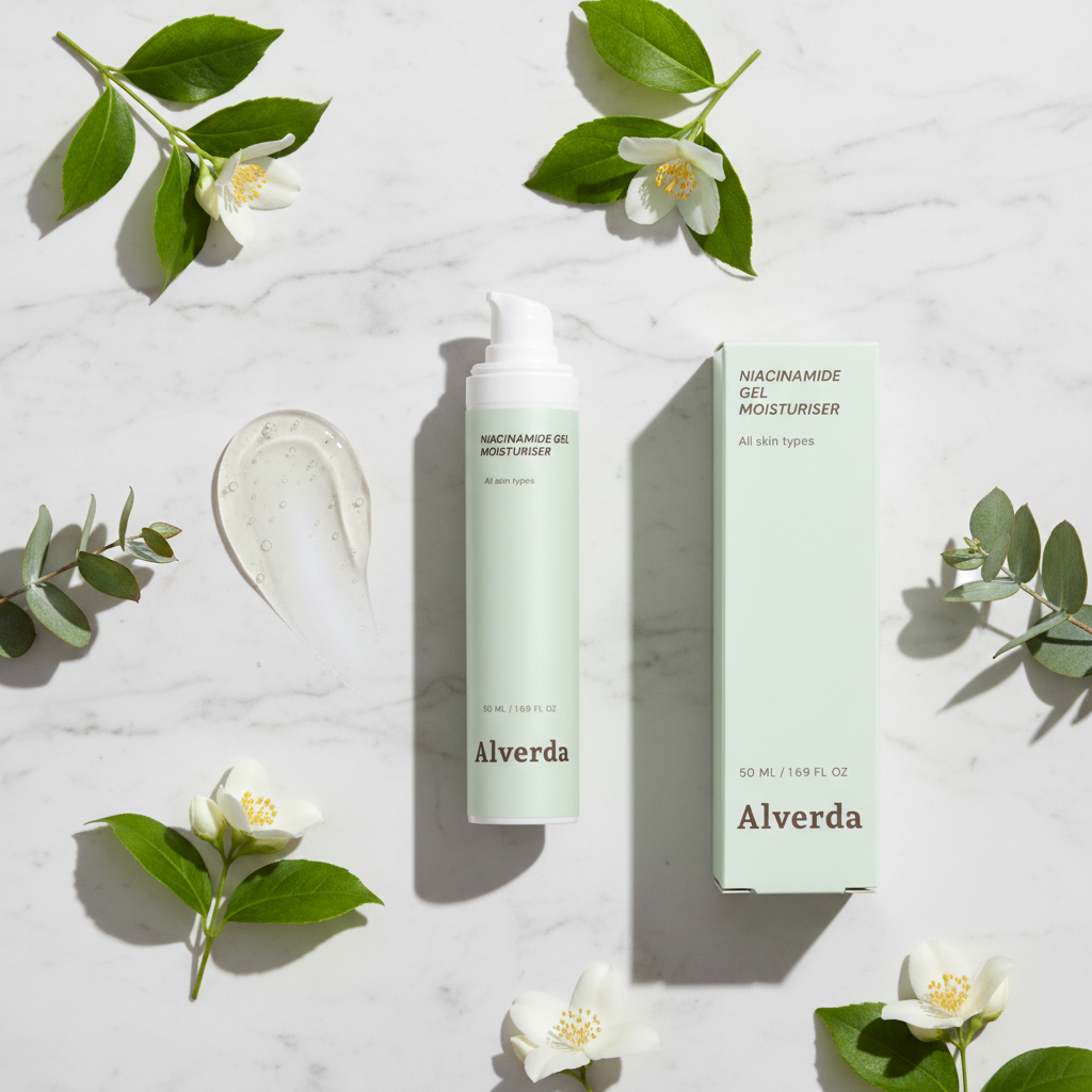 Niacinamide Gel Moisturiser flat lay