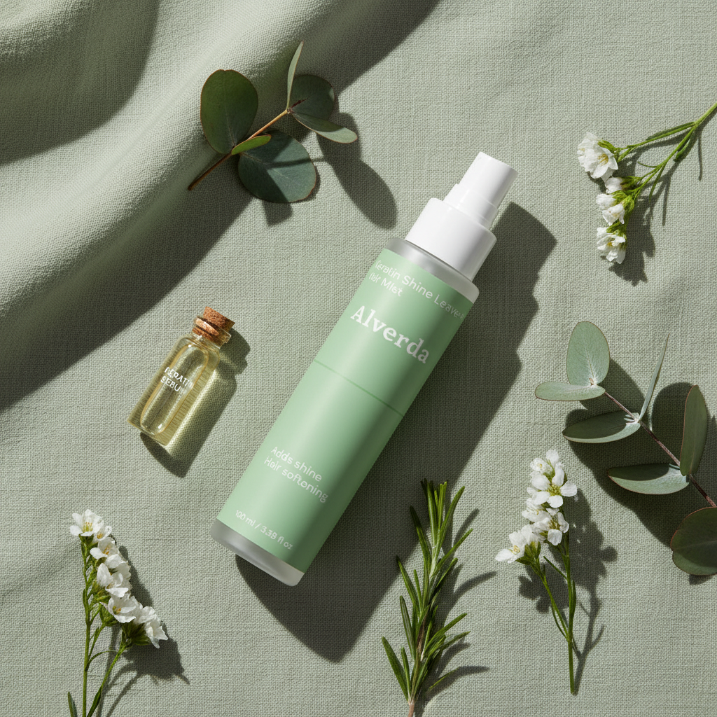 Keratin Shine Mist – Scandinavian flat lay